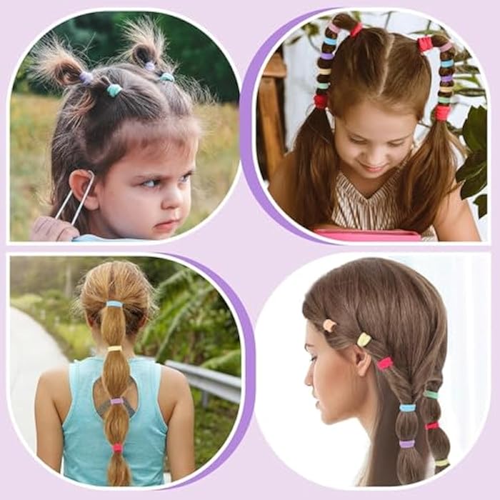 Baby Hair Ties, Elastic Hair Bands Small Hair Ties for Girls Rubber Bands Elastic Ponytail Holders. (White) - Image 3
